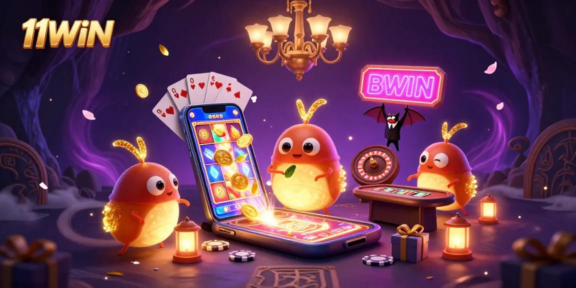 Experience thrilling gameplay at 11WIN with vibrant glowworms lighting up the casino.