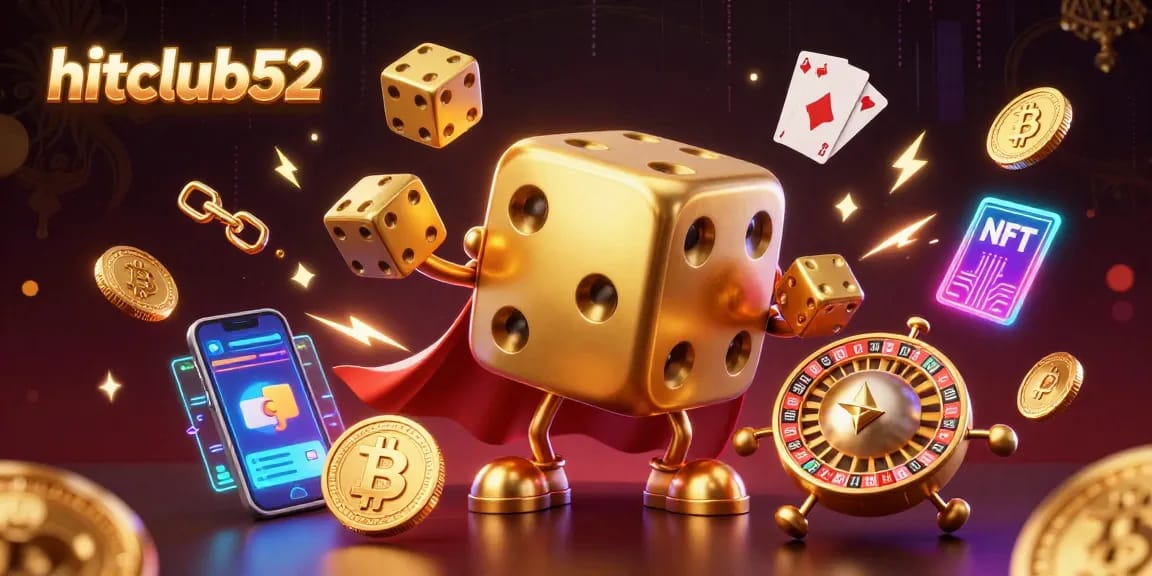 Engage with hitclub52's thrilling casino action featuring a golden dice golem and crypto elements.
