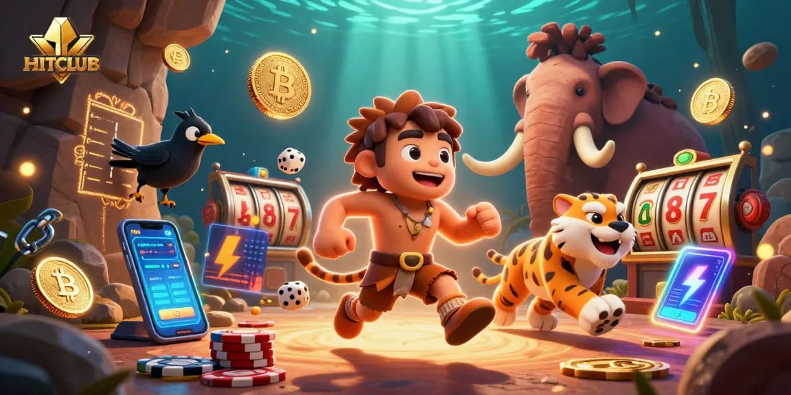 Win big at HITCLUB's lively prehistoric casino with engaging 3D animated characters.