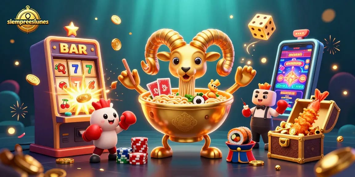 Win jackpots with siempreeslunes in a vibrant, interactive casino party scene.