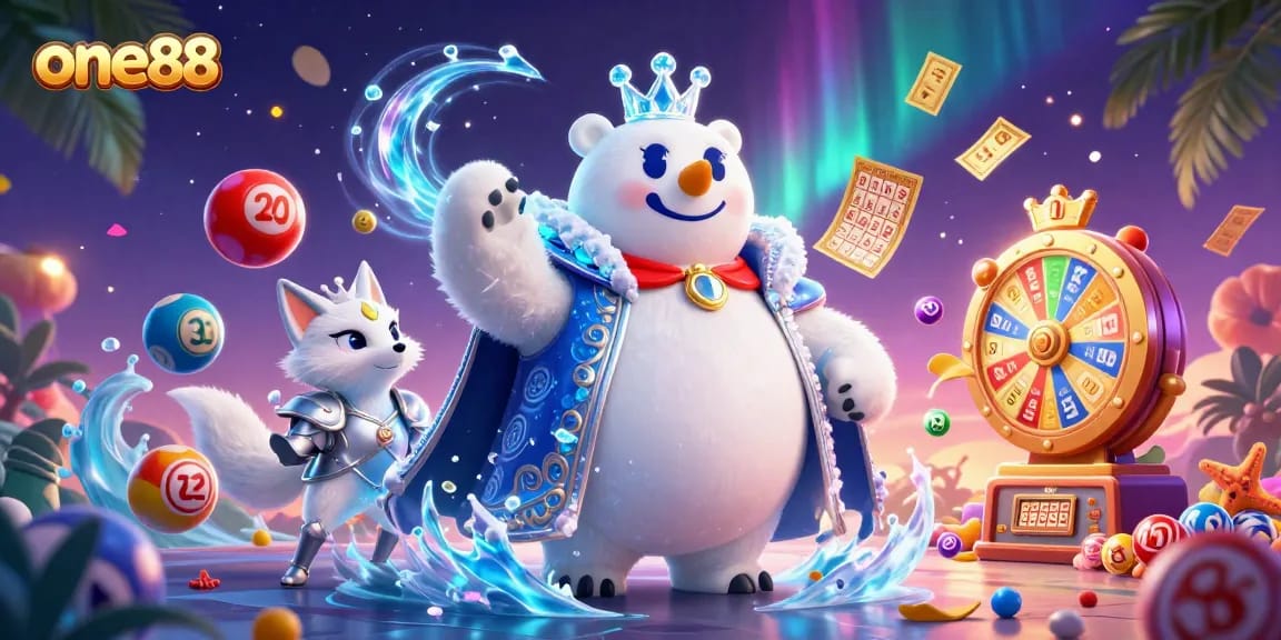 Win big with one88 in this exciting online lottery scene featuring dazzling elements.