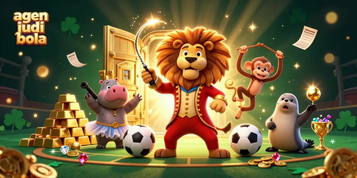 Experience thrilling sports betting with agen judi bola, featuring colorful gaming characters and rich treasures.