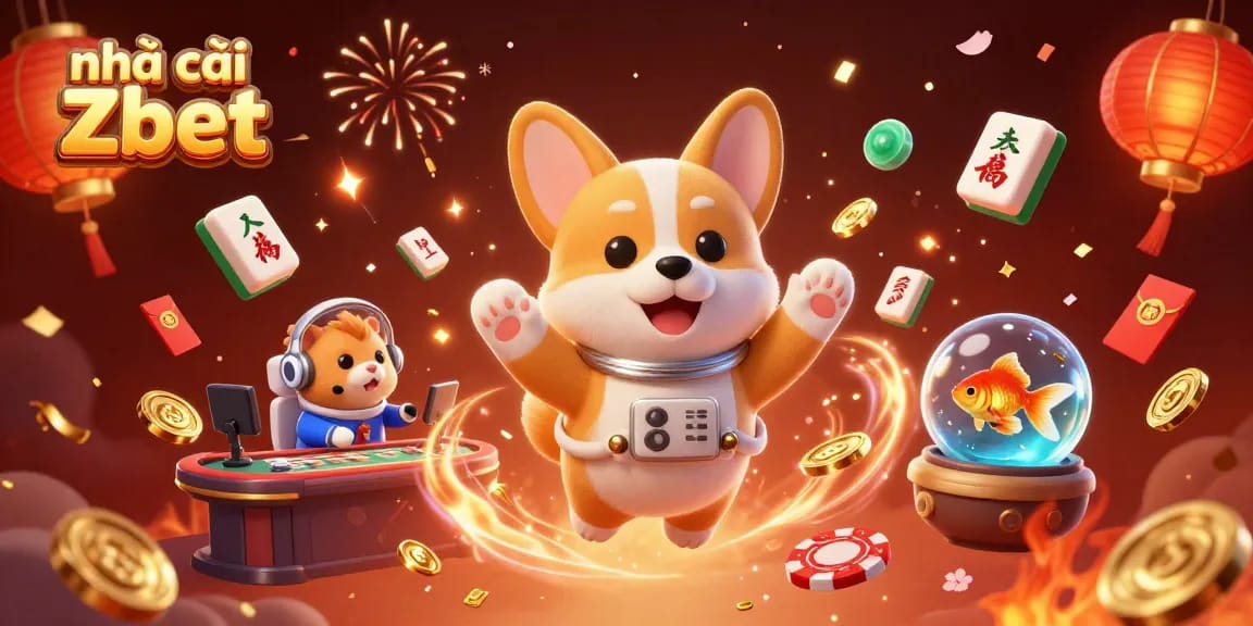 Engage with nhà cái Zbet in a vibrant 3D illustrated casino environment featuring fun and interactive elements.