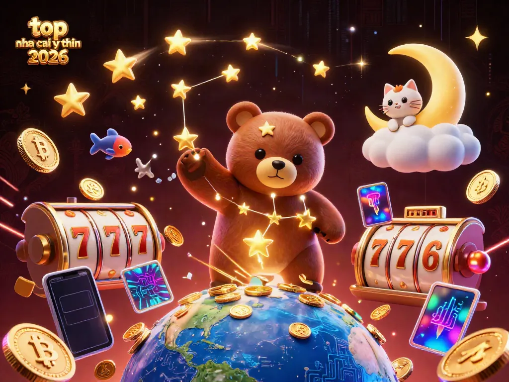 Engage with top nha cai uy tin 2026 through a vibrant casino-themed 3D illustration with vivid characters and gaming elements.