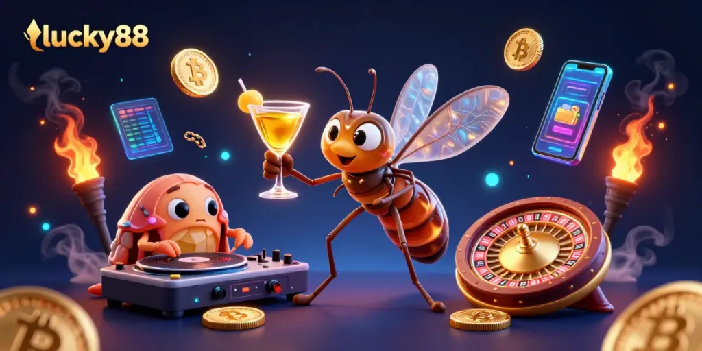 Engage with lucky88's exciting casino experience featuring dynamic characters and vibrant game elements.