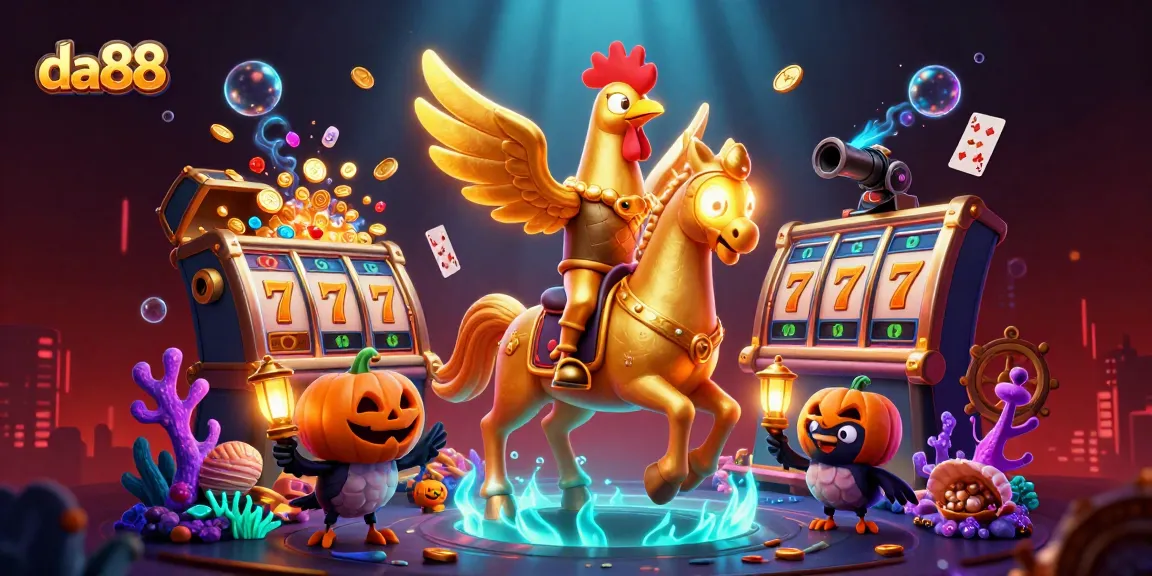 Win big with da88 in this vibrant 3D illustration of a casino adventure.
