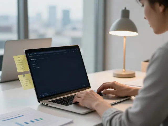 Buy .uk domain registration in a professional tech workspace.