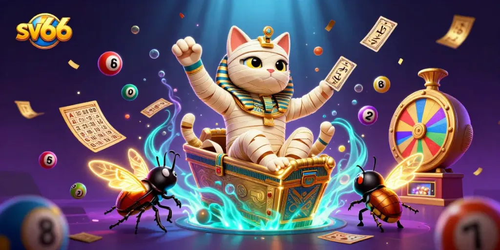 Experience thrilling gameplay with the sv66 brand showcasing a vibrant casino atmosphere filled with lucky symbols and dynamic games.
