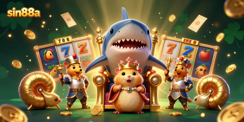 Experience thrilling slots action with sin88a showcased in a vibrant, dynamic 3D scene.